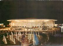 CPM Pavillon des USA la nuit Bruxelles 1958