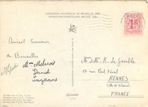 CPM Pavillon des USA la nuit Bruxelles 1958