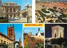 CPM Montpellier Herault La Place de la Comedie Les Arceaux et les jardins du Peyrou 