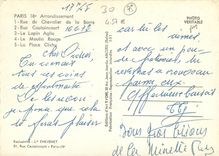 CPM Paris Arondissement Rue du Chevalier de la Barre Rue Caulaincourt Le Lapin agile Le Moulin Rouge