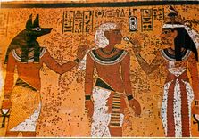CPM Tomb of Tut Ankh Amun Le roi escorte par Anubis est gratifie de vie par Hathor maitresse de l'Oc