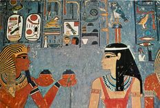 CPM Tomb of King Harembab Le roi offrant du vin a Hathor deesse de l'occident 
