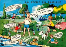CPM En Famille La Peche 