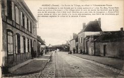 (Yonne) Armeau- the Exit of the Village while going has Villeneuve-on-Yonne horse dog CPA