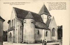 Druyes beautiful fountains CPA L church western southern Unit