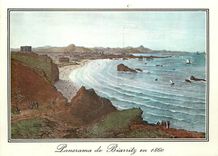 CPM Panorama de Biarritz en 1860