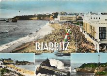 CPM Biarritz La grande Plage le Rocher de la Vierge et le Phare 