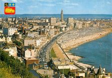 CPM Le Havre Sainte Adresse vue generale de la ville et de la Plage la Porte ocean et l'Eglise Saint