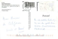 CPM San Francisco Cable cars passing on the Hyde Street line atop Russian Hill Tramway