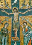 CPM Roma Basilica of St Clement Mosaic of the Apse (12th cot) The Criucified Christ