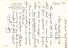 CPM L'eau vive siste viator bibe Assieds toi voyageur et bois Aimable invitation