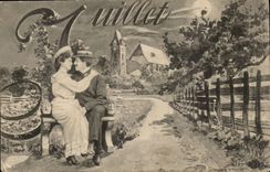 Couple -Juillet-Illustration-CPA