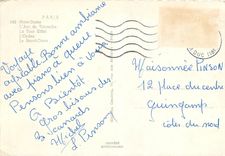 CPM Paris Notre D l'Arc de Triomphe la tour Eiffel