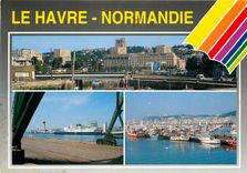 CPM Le Havre (S M) Normande Le bassin du Roi vue sur le port et car ferry le port de plaisance
