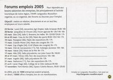 CPM Bourses aux emplois 25 fevrier au 17 novembre 2005 ANPE Languedoc Roussillon