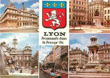 CPM Lyon Rhone France Notre Dame de Fourviere vue generale aerienne