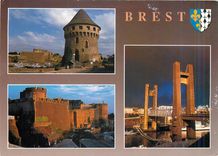 CPM Brest (Finistere) Le chateau et le pont de Recouvrance Bridge 