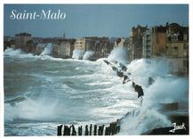 CPM La Cote D'Emeraude Saint Malo Cite Corsaire (I et V) Tempete d'equinoxe sur le sillon