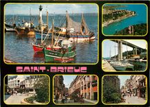 CPM Siant Brieuc Le port du Leue et la rue St Guillaume
