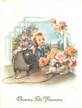 CPM Bonne Fete Maman Telephone Chien
