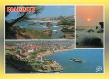 CPM Biarritz Vue d'Ensemble Coucher de Soleil La Plage et le port 