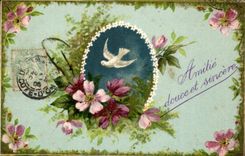 CPA Fantasy Dove and flowers