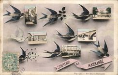 CPA Fantaisie Hirondelles Souvenir de Marmande