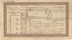 Inde India Fiscal Cash certificate encashed in East Pakistan Rare