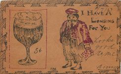 Leather Card CPA Have a longing for you Biere Beer TOP