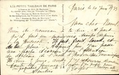 Paris CPA das vom Holz von Boulogne Arc de Triomphe auftrat