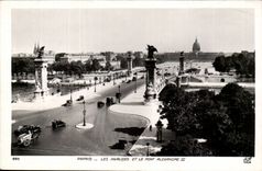 Paris CPA Invalides and the bridge Alexandre III