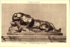 Paris CPA Musee of the Louvre HAS L Barye a jaguar devouring a hare (tiger lion)