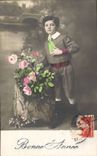 Fantasy - Child - boy - Happy New Year - flower - Gaston - CPA