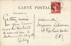 Fantasy - Child - girl - Happy New Year - flower - Suzanne Lehman - carriage CPA