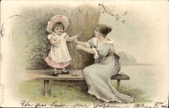 Fantasy - Child - a large kiss for Suzanne - CPA