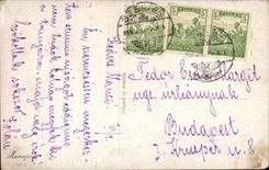 Kunste - Tabelle - Barouche - Pferd gezeichneter Wagen der durch das countyside- CPA peitscht (ungarisches Diagramm Ungarn