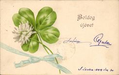 Festivals - St Patrick' S day - Clover has Four Flowers - Furnace Leaf clover CPA (Hungarian chart Hungary Hungary)