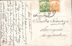 Fantasy - Woman - Woman with arms filled with gifts - CPA (Hungarian chart Hungary Hungary)