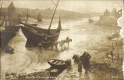 Arts - Table - Boat arrival - boat - CPA