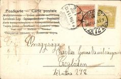 Fantaisie - Couple - Woamn with sweet simpering smile (carte hongroise Hungary Hongrie) - CPA 