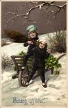 Fantasy - Child - Children pushin wheelbarrow collecting firewood (Hungarian chart Hungary Hungary) - CPA