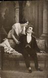 Fantaisie - Couple with loving gaze (carte hongroise Hungary Hongrie)
