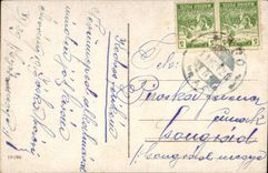 Fantaisie - Couple with loving gaze (carte hongroise Hungary Hongrie)