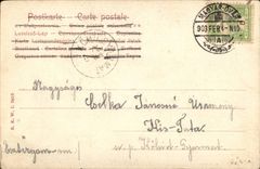 Fantaisie - Couple flirting in Park - cupid (carte hongroise Hungary Hongrie) - CPA 