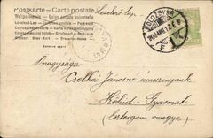 Fantasy - Woman - Woman in toga playing side flute - instrument - (Hungarian chart Hungary Hungary) - CPA