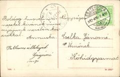 Fantasy - Child - small child with brown curly to hate - CPA (Hungarian chart Hungary Hungary)