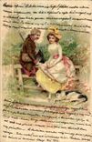 Fantaisie - Couple - Tzte a Tete (carte hongroise Hungary Hongrie) CPA 
