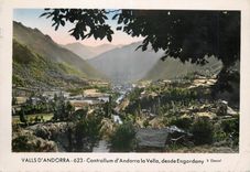 CPM Valls d Andorra Contrallum d Andorra la Vella desde Engordany 
