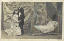 Fantaisie CPA Couple enfins seuls Enfants