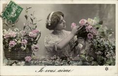 Fantasy CPA I love you (woman pink flowers)